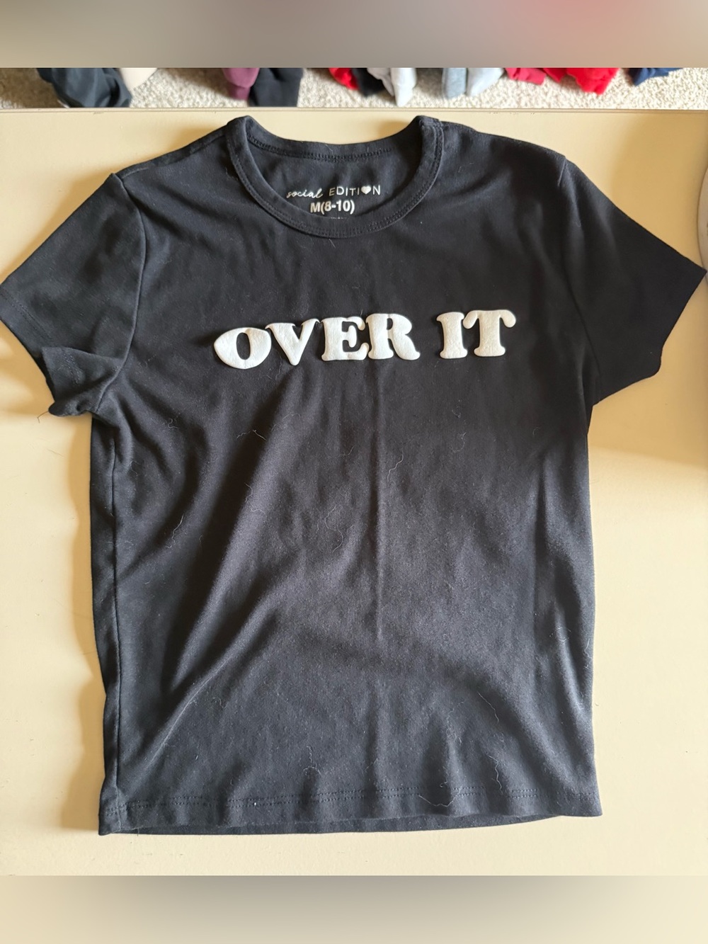 Women’s/Junior’s size M Over It' Graphic Tee - Black